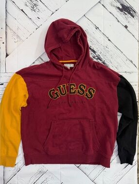 Vintage GUESS Originals Roy Retro Colorblock Embroidered Hoodie Adult Large